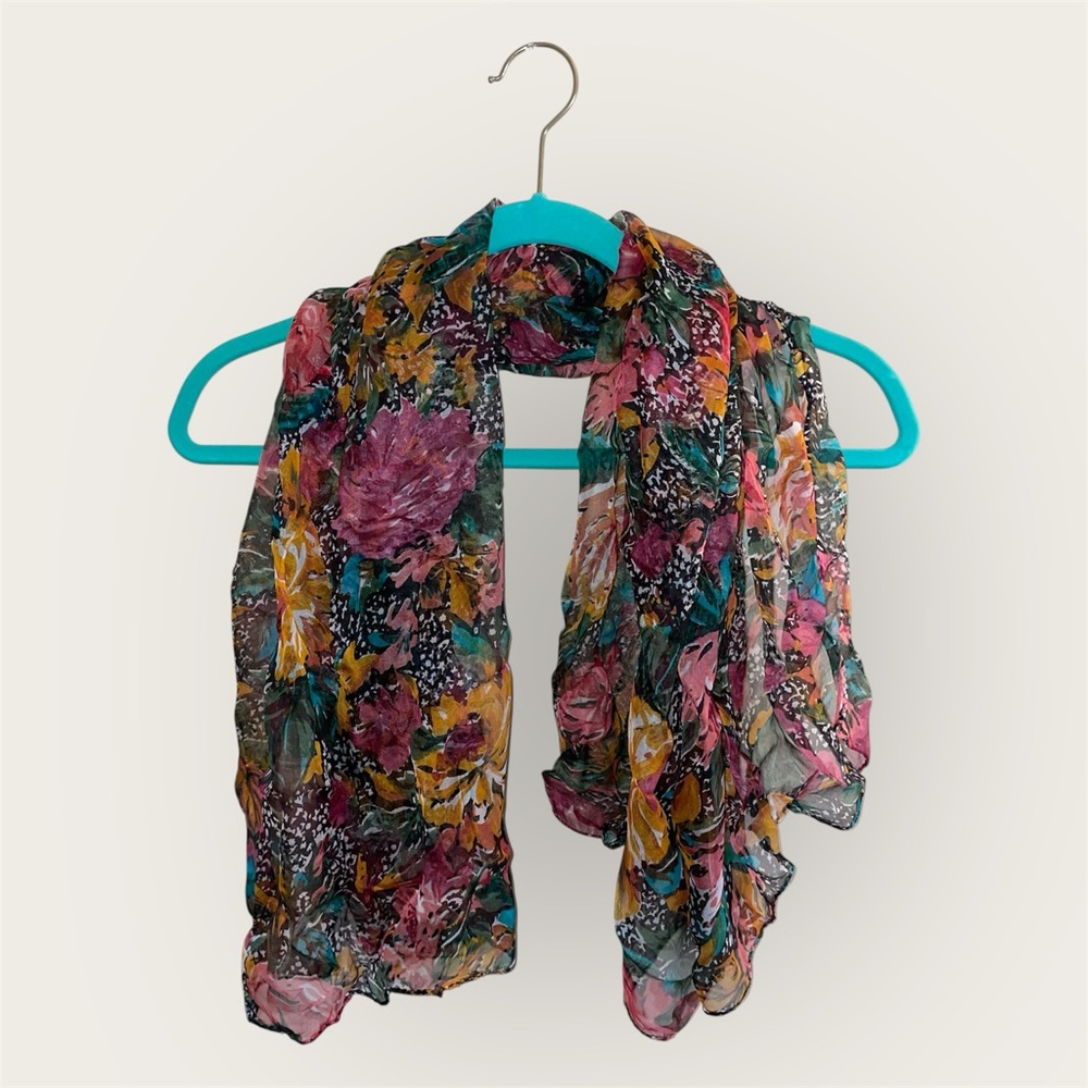 Colorful/Multicolor Floral Scarf - Handmade in India